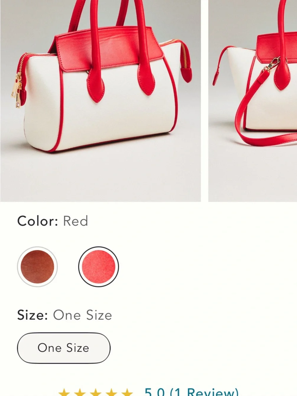 Anthropology Red and White Women's Tote Bag - Stylish Everyday Carry